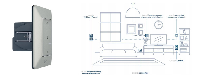 Łącznik rolet connected - srebrny, Valena Life with NETATMO